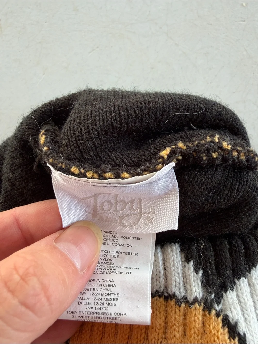 Toby & Me Yellow Tiger Knit Beanie Hat for Kids with Ear Details